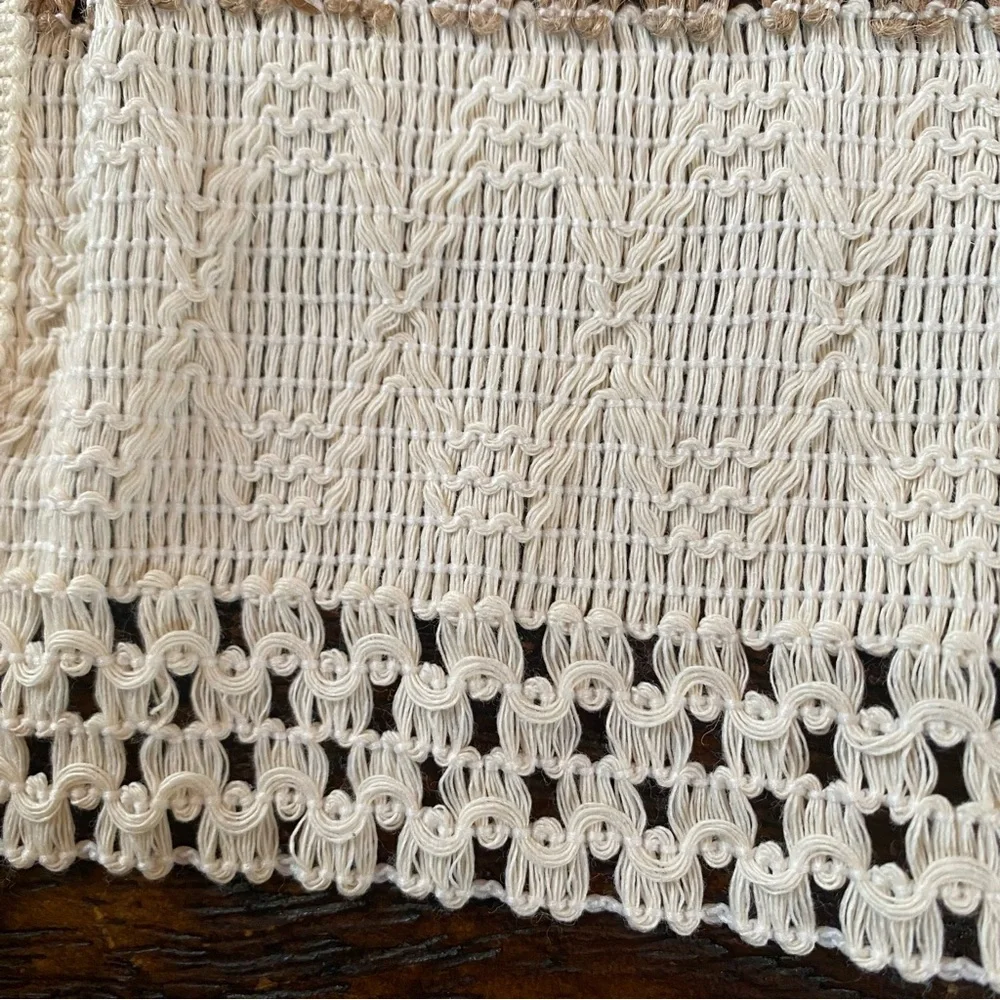 Boho Macrame Placemats Set of 6 Cream / Tan Fringe